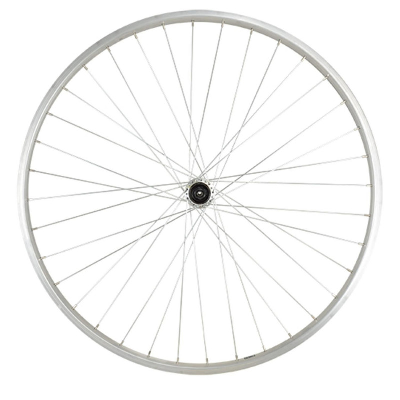 Roue vtc 28" ar blocage k7 jante argent mach1 m110. moy. Shimano tx500 v-brake 8/9/10v 36t