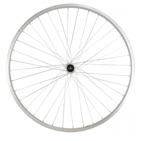 Roue vtc 28" ar blocage k7 jante argent mach1 m110. moy. Shimano tx500 v-brake 8/9/10v 36t