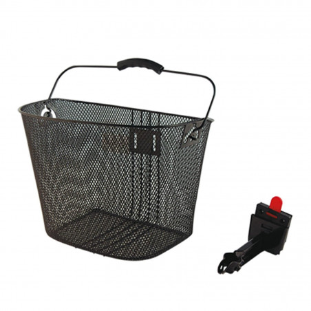 PANIER AV A CLIPS ACIER MAILLE CITY NOIR AVEC ANSE 340X250X260MM (FIX.RAPIDE POTENCE)