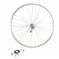 Roue velo urbain 650 x 35b ar ecrou axe plein jante alu argent retropedalage 36t