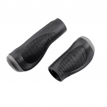 POIGNEE VELO OPTIMIZ CAOUTCHOUC RUBBER ERGONOMIQUE NOIR/GRIS 125MM/90MM (PR)