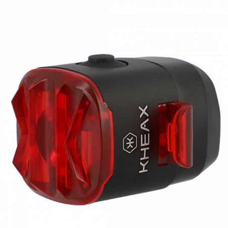 ECLAIRAGE VELO RECHARG.USB AV AR KHEAX LED NASH 50/20 LUMENS NOIR (FIX.CINTRE/TIGE DE SELL