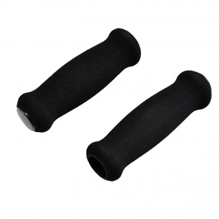 POIGNEE VELO MOUSSE NOIR AVEC BOUCHON 115MM (PR)