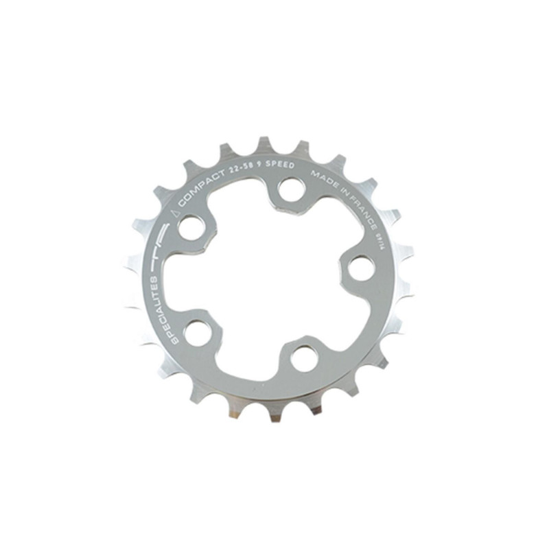 PLATEAU VTT TRIPLE DIAM  58 INTER 22DTS NOIR 5 BRANCHES COMPACT TA 9V