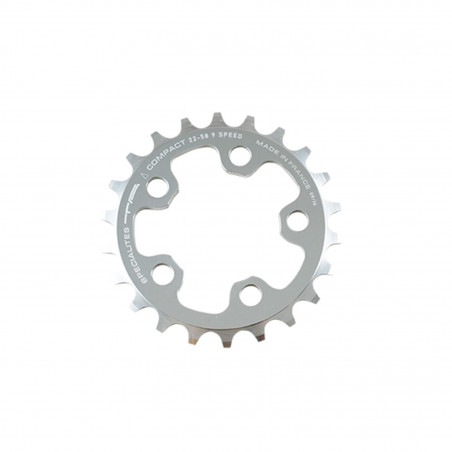 PLATEAU VTT TRIPLE DIAM  58 INTER 22DTS NOIR 5 BRANCHES COMPACT TA 9V