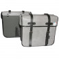 SACOCHE ARRIERE VELO LATERALE SPORFABRIC S15 STYLE VINTAGE - FIXATION COURROIE - EFFET CUIR GRIS (lg33xl11xH31) (PAIRE)