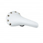 SELLE ROUTE/FIXIE IMITATION CUIR BLANC RIVET INOX