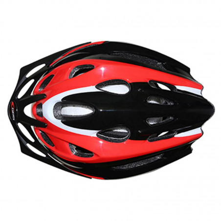 CASQUE VELO ADULTE GES VTT ROCKET ROUGE-NOIR-BLANC TAILLE 58-62 AVEC VISIERE ET SYSTEM QUICK LOCK (VENDU EN BOITE)