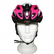 CASQUE VELO ADULTE GES VTT ROCKET ROSE-NOIR-BLANC TAILLE 58-62 AVEC VISIERE ET SYSTEM QUICK LOCK (VENDU EN BOITE)