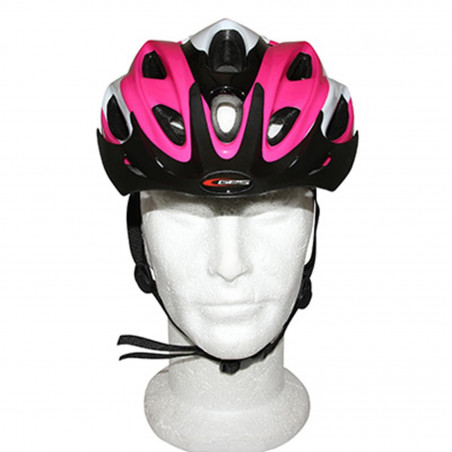 CASQUE VELO ADULTE GES VTT ROCKET ROSE-NOIR-BLANC TAILLE 58-62 AVEC VISIERE ET SYSTEM QUICK LOCK (VENDU EN BOITE)