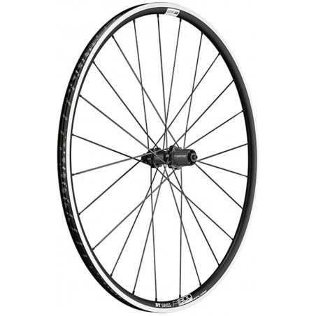 Roue route 700 dt swiss p1800-23 performance arriere cassette Shimano-Sram 11-10v. noir a pneu (hauteur jante 23mm)