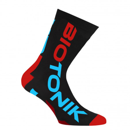 CHAUSSETTES-SOCQUETTES ETE BIOTONIK ULTRA-LEGERE NOIR-ROUGE-BLEU AVEC RENFORTS CARBONE 43-46 (PAIRE)