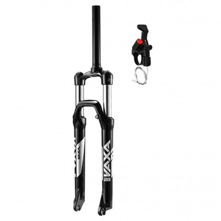 FOURCHE VTT 29 " ZOOM VAXA 28 NOIR REGLABLE-BLOCABLE AU GUIDON DEB. 100MM PIVOT LISSE 295mm CONIQUE 1"1-2 - 1''1-8-28,6