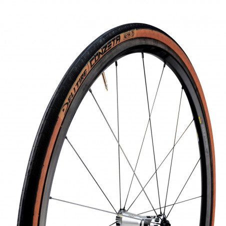 Pneu route 700x25 ts Deli conzeta anti crevaison 1.3mm noir/marron tan sa-249 (25-622)