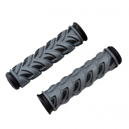 POIGNEE VELO OPTIMIZ GEL CAOUTCHOUC NOIR/GRIS 125MM (PR)