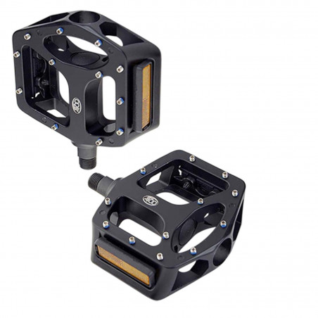PEDALE BMX OPTIMIZ PLATEFORME ALU ERGOTS DEMONTABLES NOIR D 9/16 (PR)