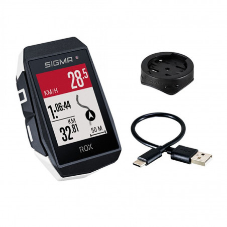 Compteur velo sans fil/gps Sigma rox 11.1  evo 150 fcts blanc