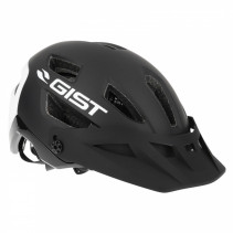 CASQUE VELO ADULTE GIST VTT KOP NOIR ARRIERE BLANC IN-MOLD TAILLE 53-59 AVEC VISIERE REGLABLE EN 3 POSITIONS ET FIT-SYSTEM