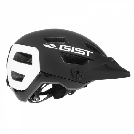 CASQUE VELO ADULTE GIST VTT KOP NOIR ARRIERE BLANC IN-MOLD TAILLE 53-59 AVEC VISIERE REGLABLE EN 3 POSITIONS ET FIT-SYSTEM