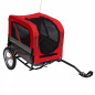 Remorque velo utilitaire maxi 40kg colori rouge avec roues 12" fixation axe de roue arriere - pour transport chien-bagage - 2
