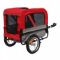 Remorque velo utilitaire maxi 40kg colori rouge avec roues 12" fixation axe de roue arriere - pour transport chien-bagage - 2