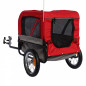 Remorque velo utilitaire maxi 40kg colori rouge avec roues 12" fixation axe de roue arriere - pour transport chien-bagage - 2