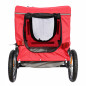 Remorque velo utilitaire maxi 40kg colori rouge avec roues 12" fixation axe de roue arriere - pour transport chien-bagage - 2