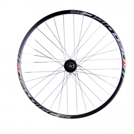 Roue vtt 27.5" ar blocage k7 jante noir mach1 neo moy. Shimano m475 disque 6t. 9/10/11v