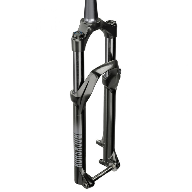 FOURCHE VTT 27.5 " ROCKSHOX RECON SILVER TK SOLO AIR NOIR POUR FREIN A DISQUE (CONE 39.8mm en bas) PIVOT CONIQUE LISSE