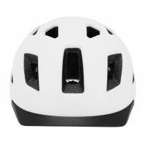 CASQUE VELO ADULTE GIST URBAIN SMART BLANC IN-MOLD AVEC ECLAIRAGE ARRIERE TAILLE 52-58 REGLAGE MOLETTE - LUMIERE VISIBLE A 200m