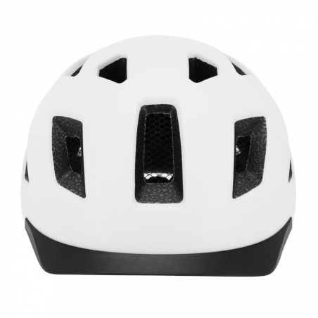 CASQUE VELO ADULTE GIST URBAIN SMART BLANC IN-MOLD AVEC ECLAIRAGE ARRIERE TAILLE 52-58 REGLAGE MOLETTE - LUMIERE VISIBLE A 200m