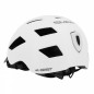 CASQUE VELO ADULTE GIST URBAIN SMART BLANC IN-MOLD AVEC ECLAIRAGE ARRIERE TAILLE 52-58 REGLAGE MOLETTE - LUMIERE VISIBLE A 200m