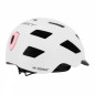 CASQUE VELO ADULTE GIST URBAIN SMART BLANC IN-MOLD AVEC ECLAIRAGE ARRIERE TAILLE 52-58 REGLAGE MOLETTE - LUMIERE VISIBLE A 200m