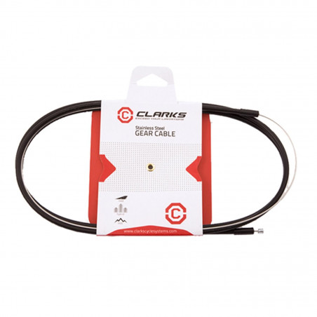TRANSMISSION DERAILLEUR ROUTE/VTT CLARKS INOX NOIR (1 CABLE INOX/GAINE)