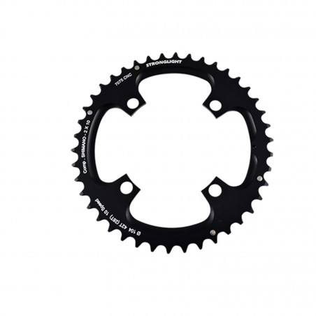 PLATEAU VTT DOUBLE DIAM 104 EXTER 42DTS NOIR 4 BR. ALU 7075 STRONG COMP. SHIMANO 10V