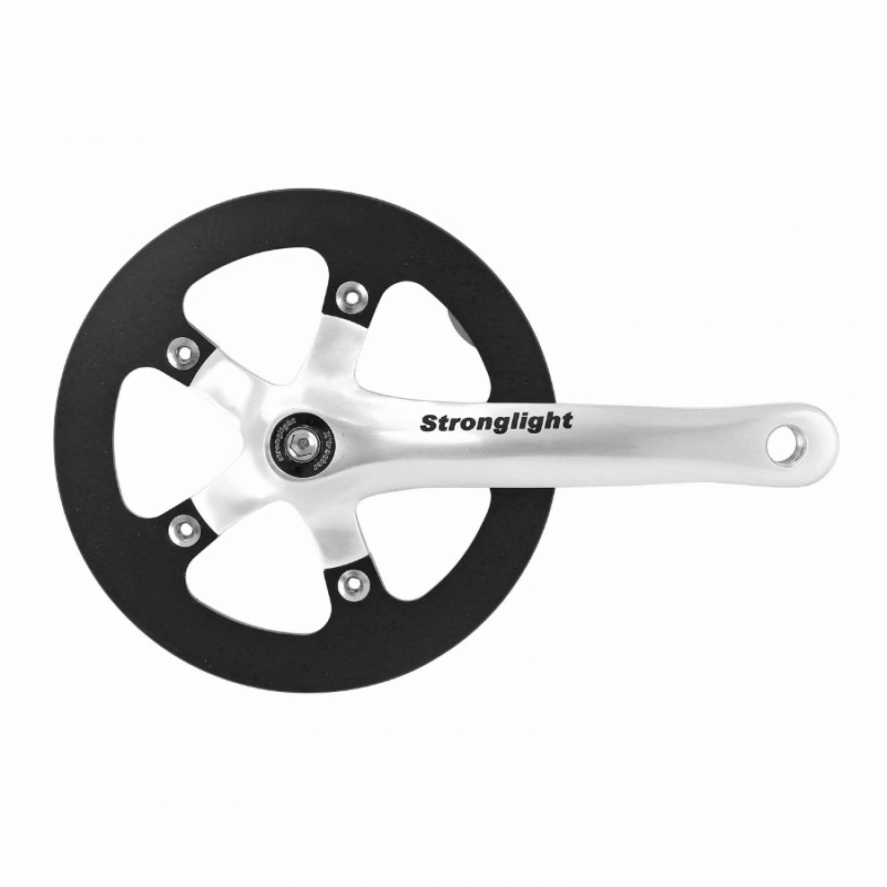 PEDALIER ROUTE STRONGLIGHT 8V. IMPACT R ARGENT 170mm 42dts AVEC CARTER POUR TRANSMISSION SANS TENDEUR DE CHAINE POUR MOYEUX
