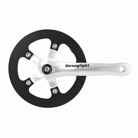 PEDALIER ROUTE STRONGLIGHT 8V. IMPACT R ARGENT 170mm 42dts AVEC CARTER POUR TRANSMISSION SANS TENDEUR DE CHAINE POUR MOYEUX