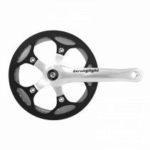 PEDALIER ROUTE STRONGLIGHT 8V. IMPACT R ARGENT 170mm 44dts AVEC CARTER POUR TRANSMISSION SANS TENDEUR DE CHAINE POUR MOYEUX