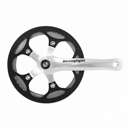 PEDALIER ROUTE STRONGLIGHT 8V. IMPACT R ARGENT 170mm 44dts AVEC CARTER POUR TRANSMISSION SANS TENDEUR DE CHAINE POUR MOYEUX