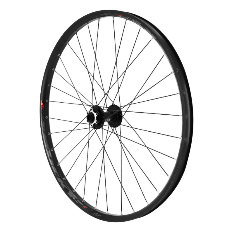 Roue vtt 27.5" trucky 30 disc avant noir moy Velox boost roulement disc 6 trous (compatible tubeless et tubetype) pour axe
