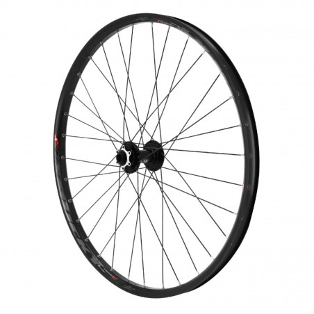Roue vtt 27.5" trucky 30 disc avant noir moy Velox boost roulement disc 6 trous (compatible tubeless et tubetype) pour axe