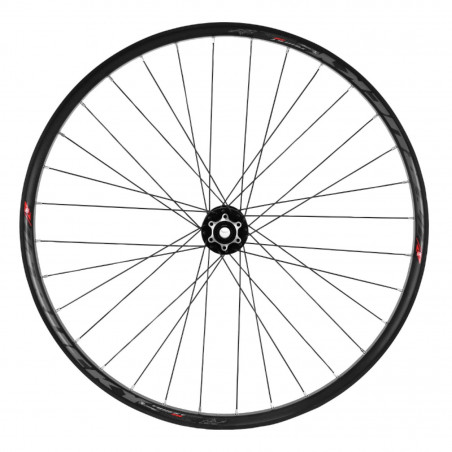 Roue vtt 27.5" trucky 30 disc avant noir moy Velox boost roulement disc 6 trous (compatible tubeless et tubetype) pour axe