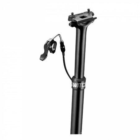 TIGE DE SELLE VTT REGLABLE SWITCH SWR-150 ALU NOIR DIAM. 30.9  L465mm (REGLAGE PAR CABLE INTERNE DEBATTEMENT 150mm) FIXATION