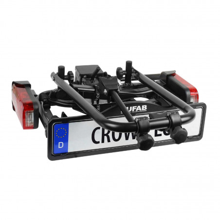 PORTE VELO PLATEFORME EUFAB CROW PLUS INCLINABLE POUR 2 VELOS VAE FIXATION RAPIDE SUR L'ATTELAGE - POSSIBILTE D'UNE EXTENSION