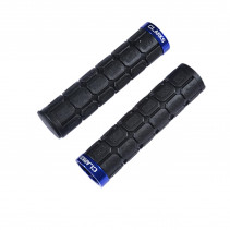 POIGNEE VELO CLARKS LOCK ON DOUBLE NOIR/BLEU 130MM AVEC BOUCHON (PR)