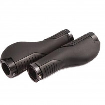 POIGNEE VELO CLARKS LOCK ON DOUBLE ERGONOMIQUE NOIR 130MM AVEC BOUCHON (PR)