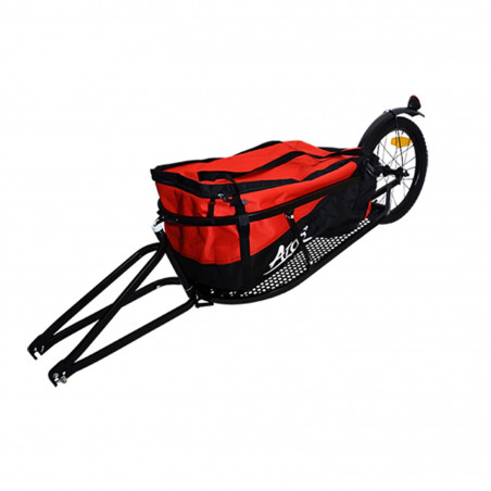 Remorque monoroue optimiz  sac-fixation moyeu/roue 16"/l155 l42 h28- charge max 27 kg