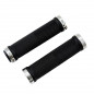 POIGNEE VELO PROGRIP 999 LOCK ON SIMPLE AVEC ANNEAUX DE COULEUR ARGENT 125MM (PR)