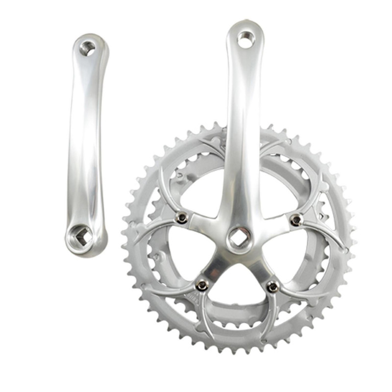 PEDALIER ROUTE COMPACT 52-42D L170 D110 ARGENT 8/9/10V (AXE CARRE 113MM)
