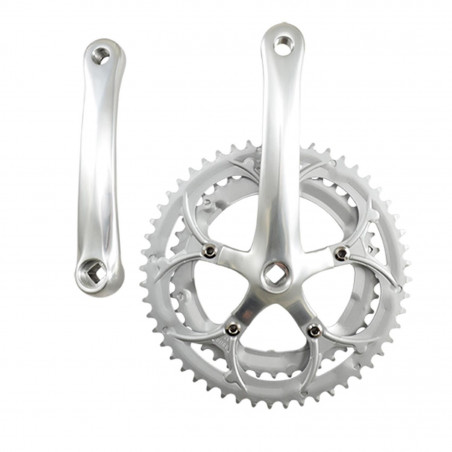 PEDALIER ROUTE COMPACT 52-42D L170 D110 ARGENT 8/9/10V (AXE CARRE 113MM)
